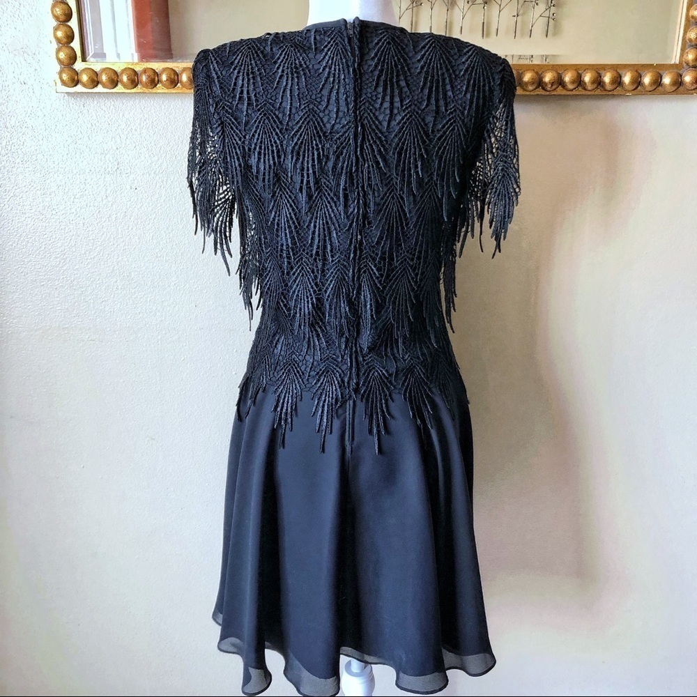Vintage Tiered Embroidered Feather Leaf
A-line Fit&Flare Whimsical Goth Dress - Picture 7 of 13